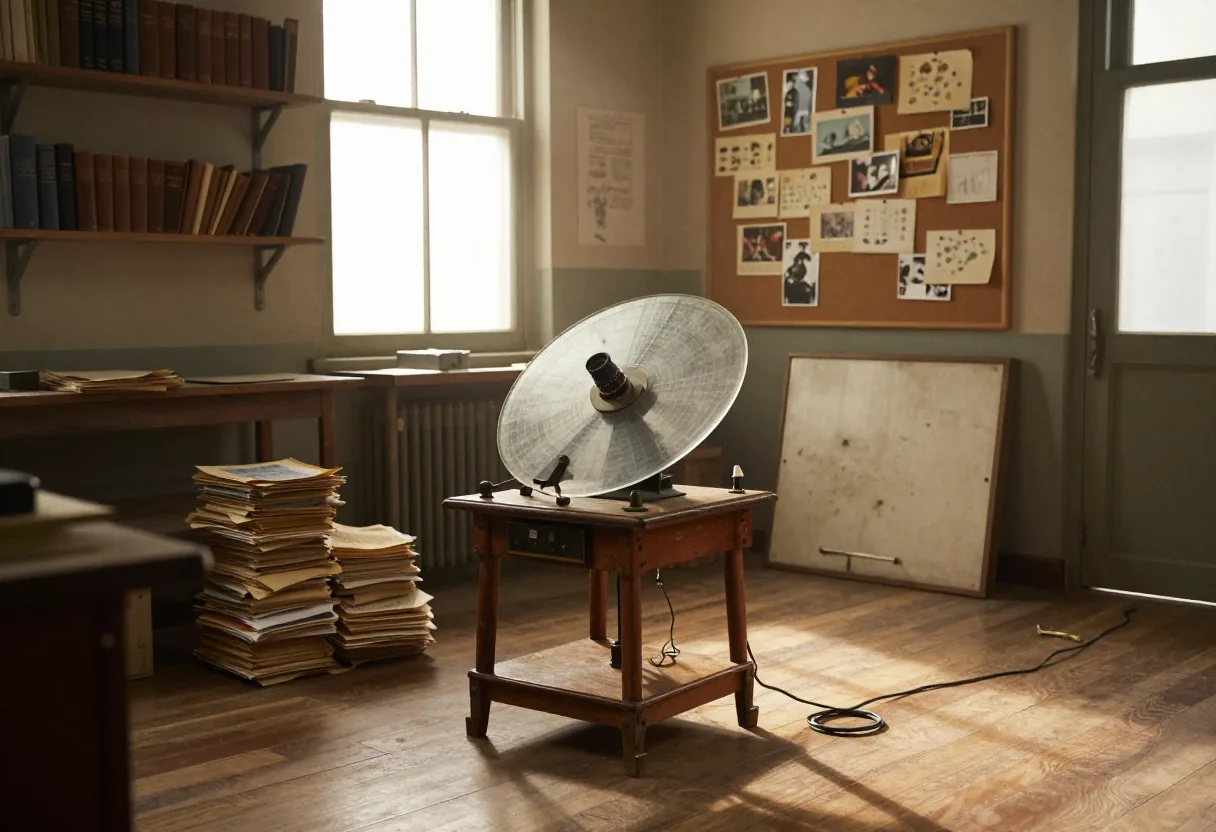 Sunlit animation studio with dust particles, AI animation generator software on screen.